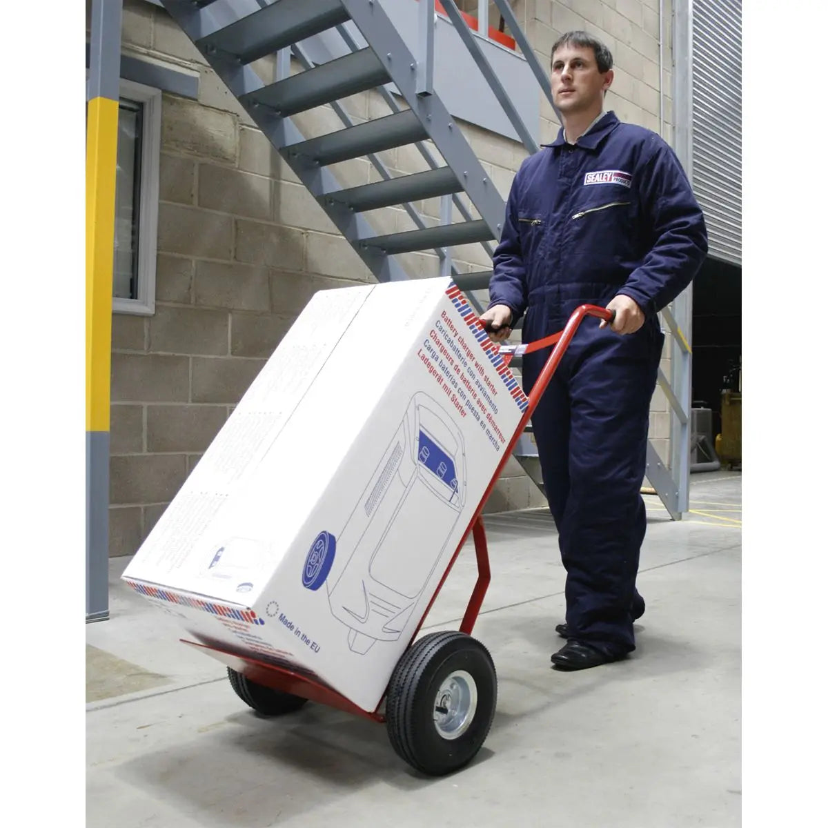 Sealey Sack Truck with Pneumatic Tyres 200kg Capacity  White Rose Tools
