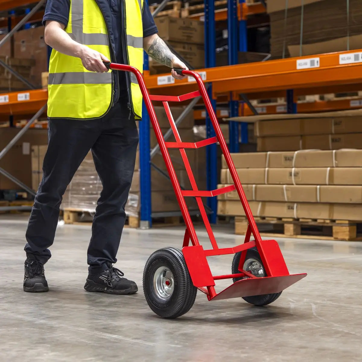 Sealey Sack Truck with Pneumatic Tyres 200kg Capacity  White Rose Tools