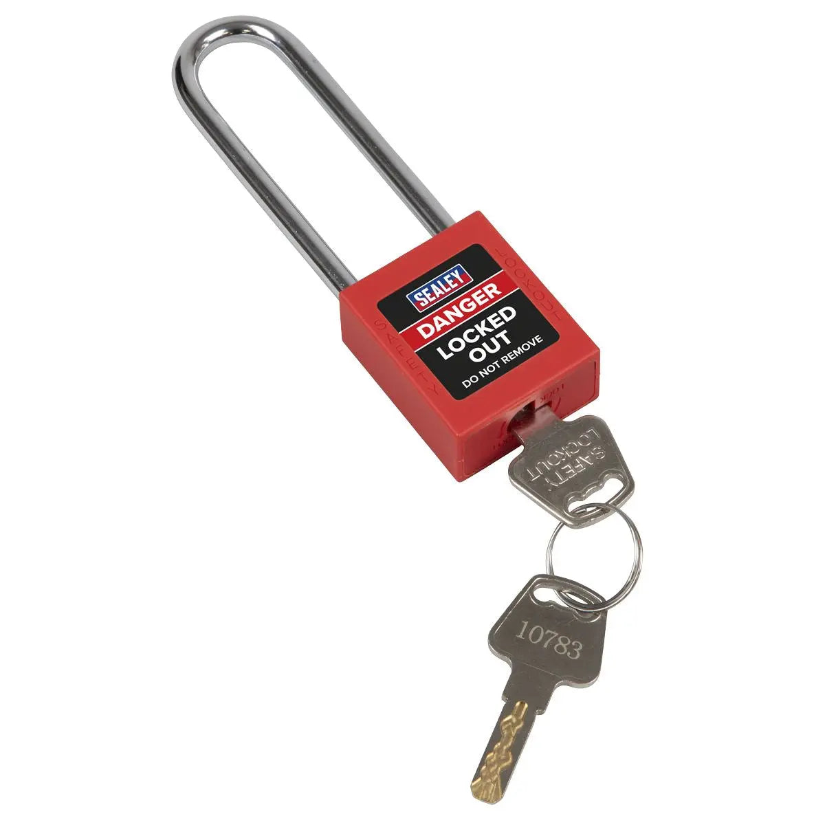 Sealey Safety Lockout Padlock - Long Shackle  White Rose Tools