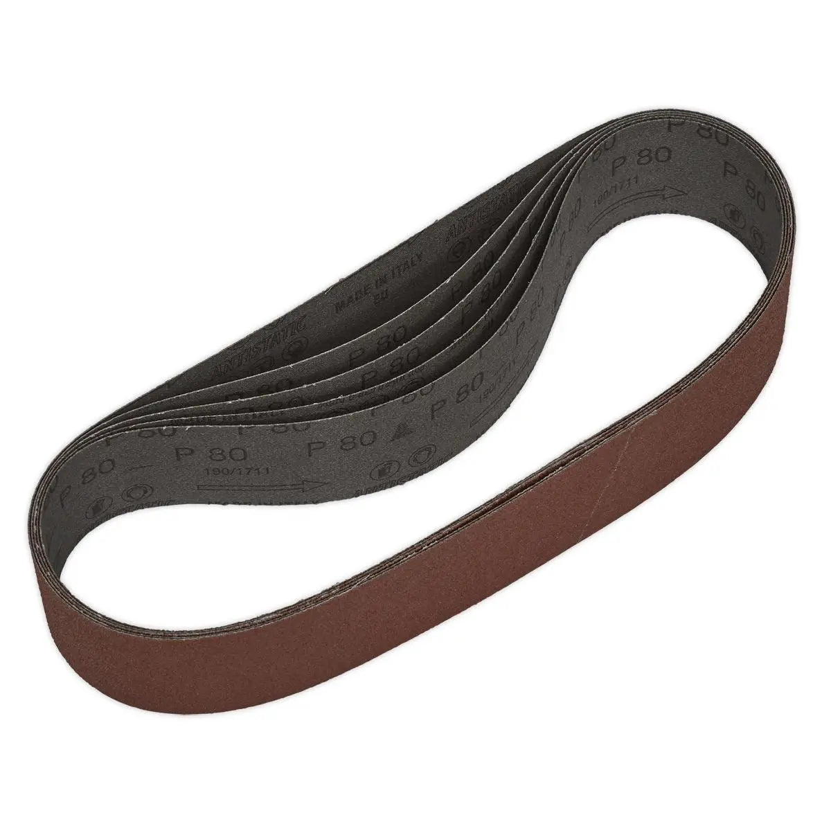 Sealey Sanding Belt 50 x 686mm 80Grit Pack of 5 