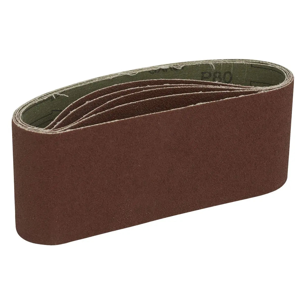 Sealey Sanding Belt 76 x 457mm 80Grit Pack of 5  White Rose Tools