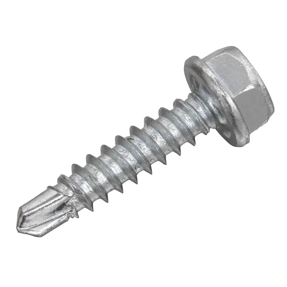 Sealey Self-Drilling Screw 4.2 x 19mm Hex Head Zinc Pack of 100 