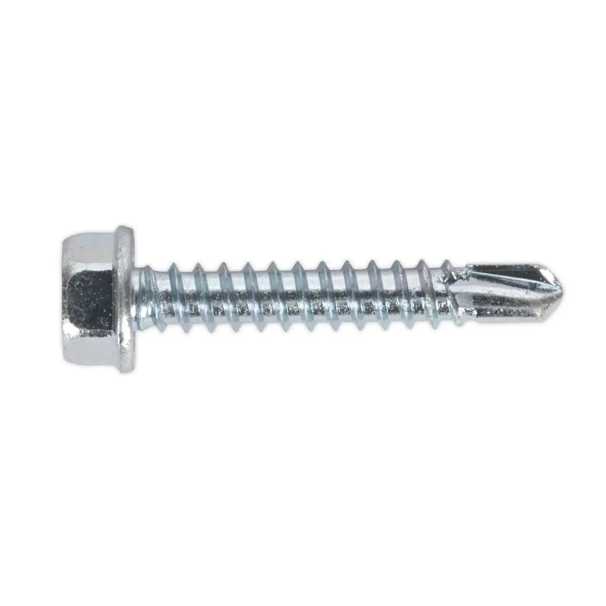 Sealey Self-Drilling Screw 4.2 x 25mm Hex Head Zinc Pack of 100 
