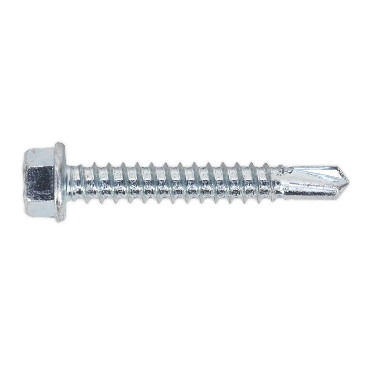Sealey Self-Drilling Screw 5.5 x 38mm Hex Head Zinc Pack of 100 