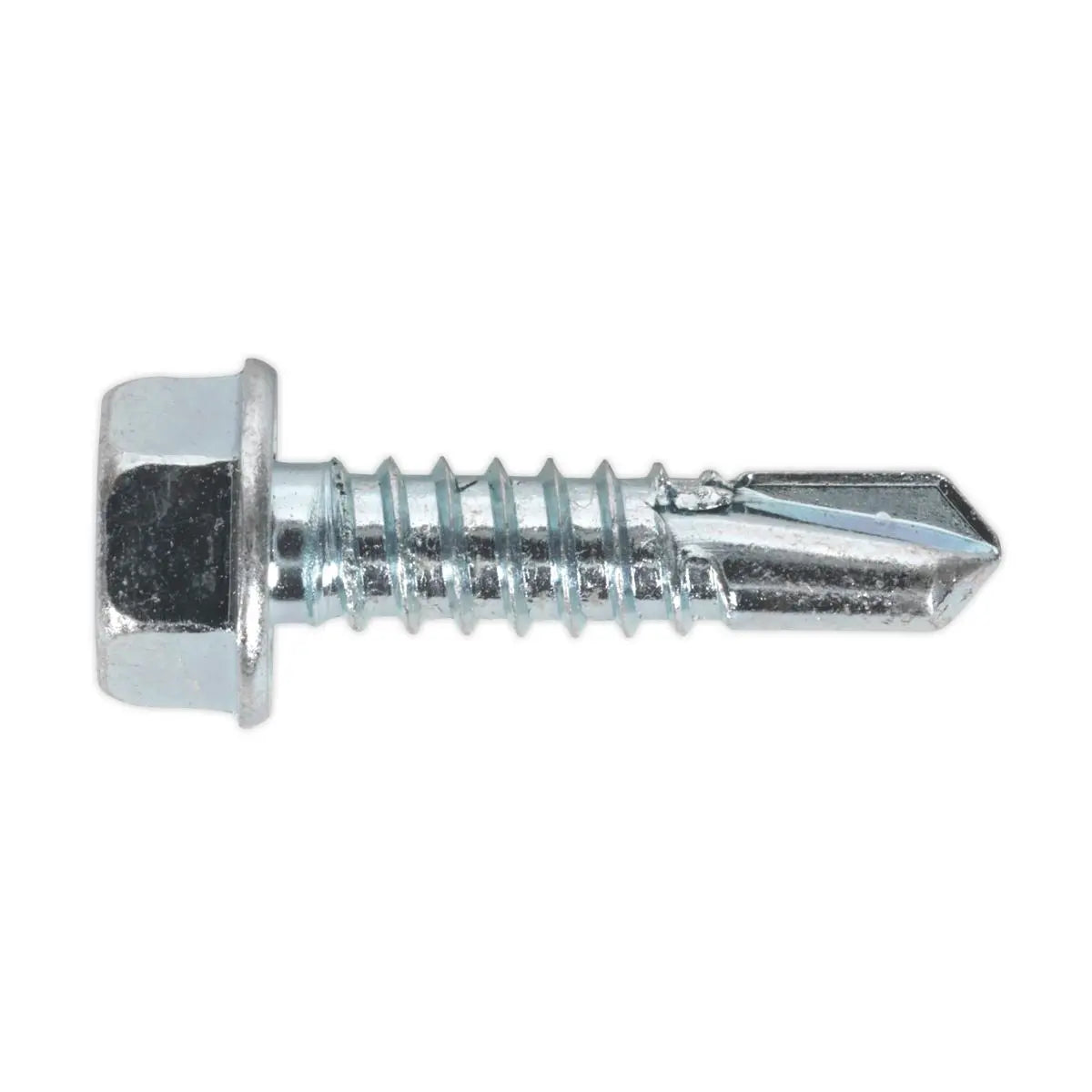 Sealey Self-Drilling Screw 6.3 x 25mm Hex Head Zinc Pack of 100 