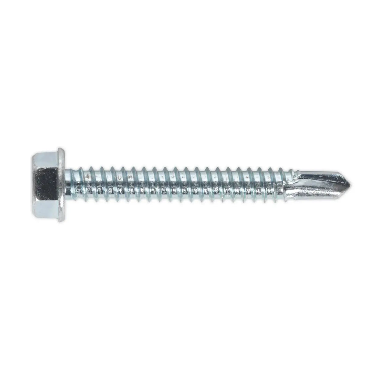 Sealey Self-Drilling Screw 6.3 x 50mm Hex Head Zinc Pack of 100 