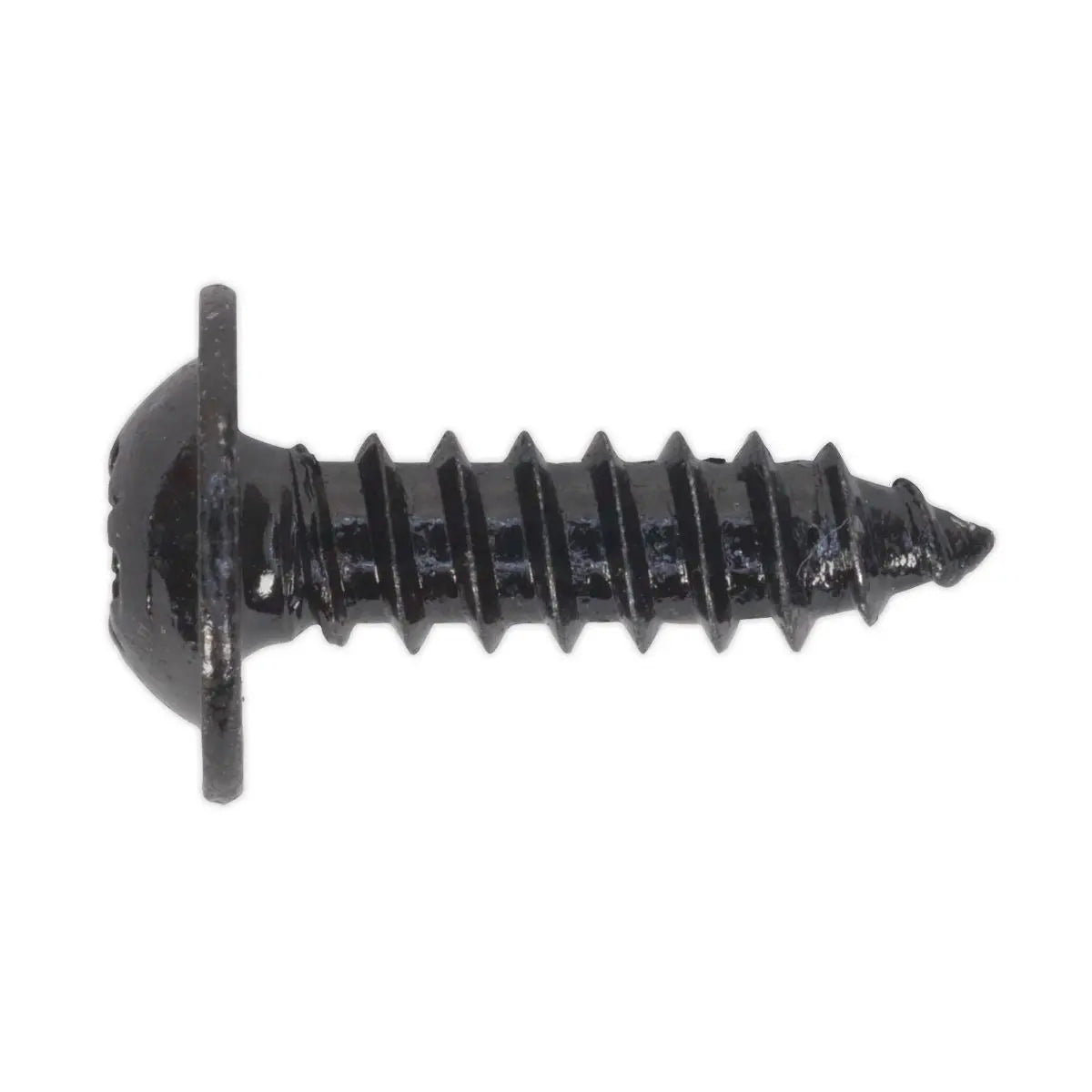 Sealey Self-Tapping Screw 4.8 x 16mm Flanged Head Black Pozi Pack of 100 