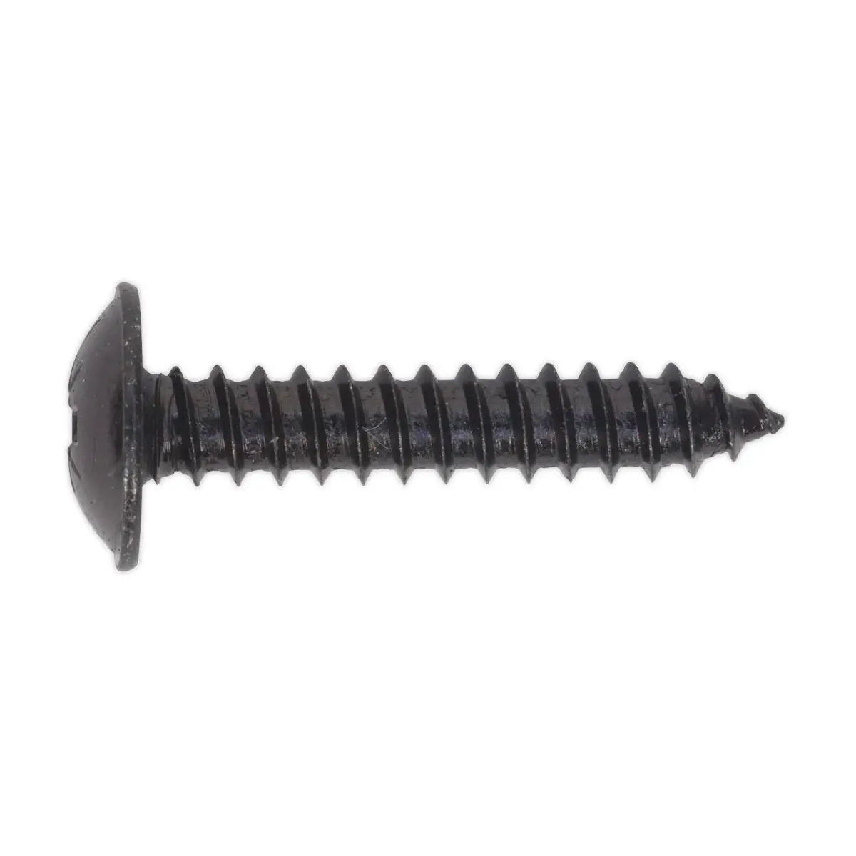 Sealey Self-Tapping Screw 4.8 x 25mm Flanged Head Black Pozi Pack of 100 