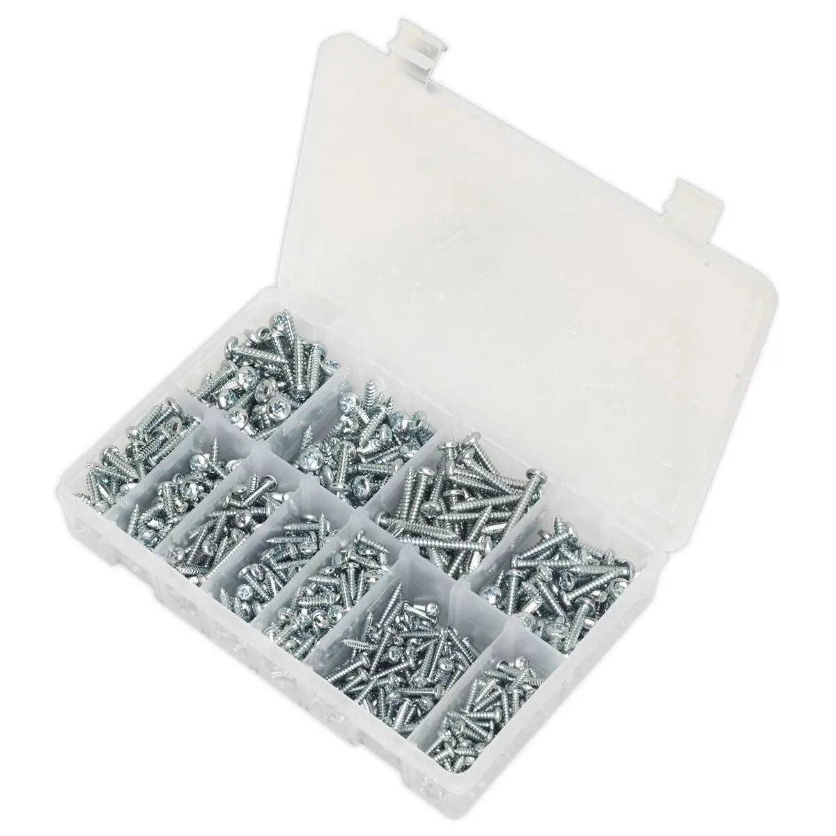 Sealey Self-Tapping Screw Assortment DIN 7981CZ 700pc Pan Head Pozi Zinc 