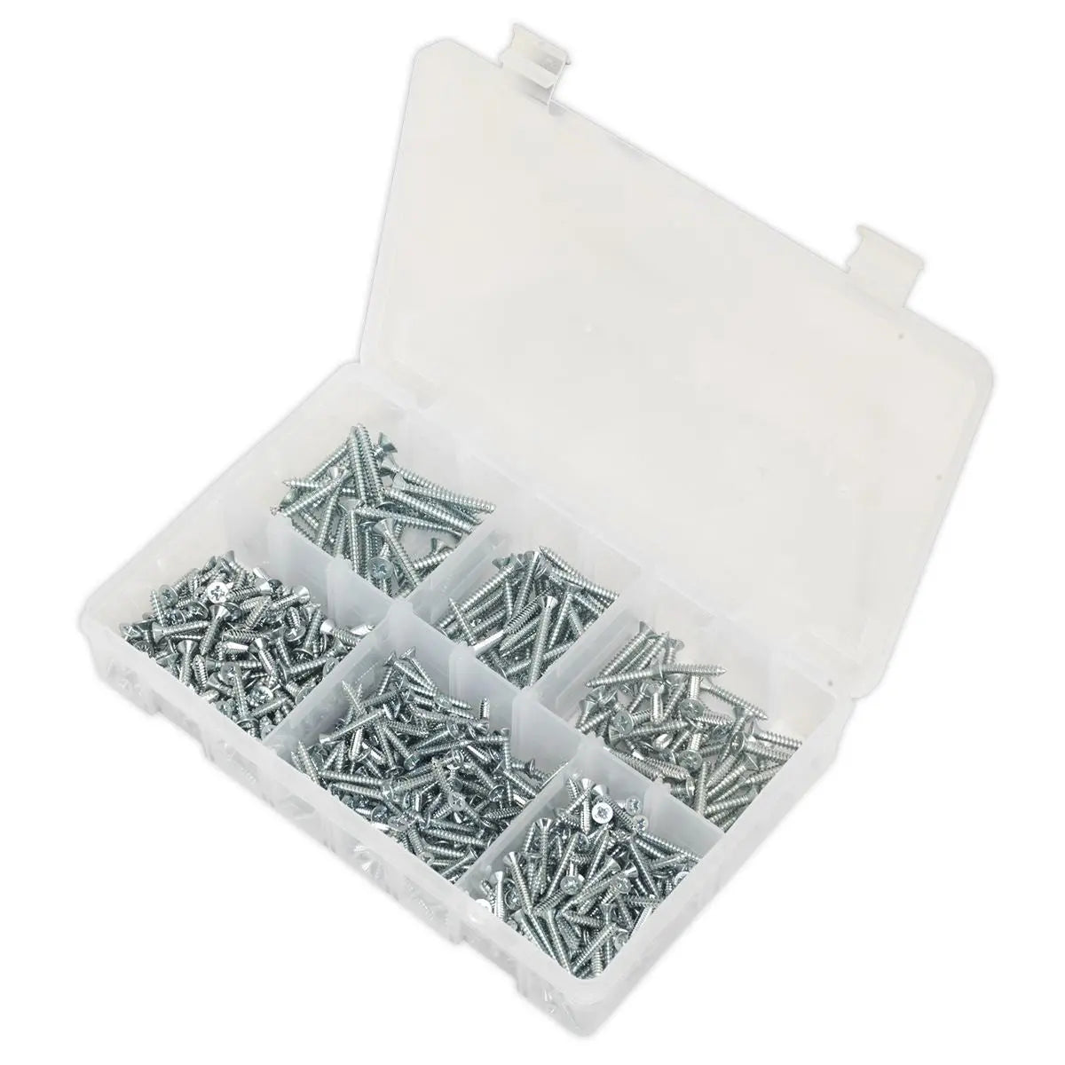 Sealey Self-Tapping Screw Assortment DIN 7982 510pc Countersunk Pozi Zinc 