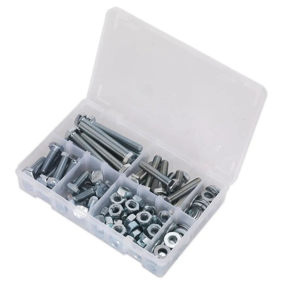 Sealey Setscrew, Nut & Washer Assortment 150pc High Tensile M10 Metric 