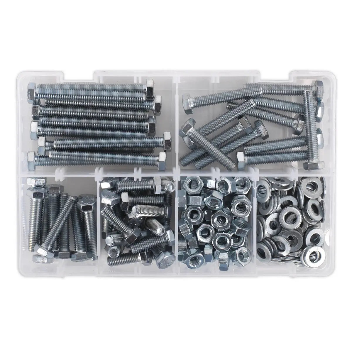 Sealey Setscrew, Nut & Washer Assortment 220pc High Tensile M8 Metric 
