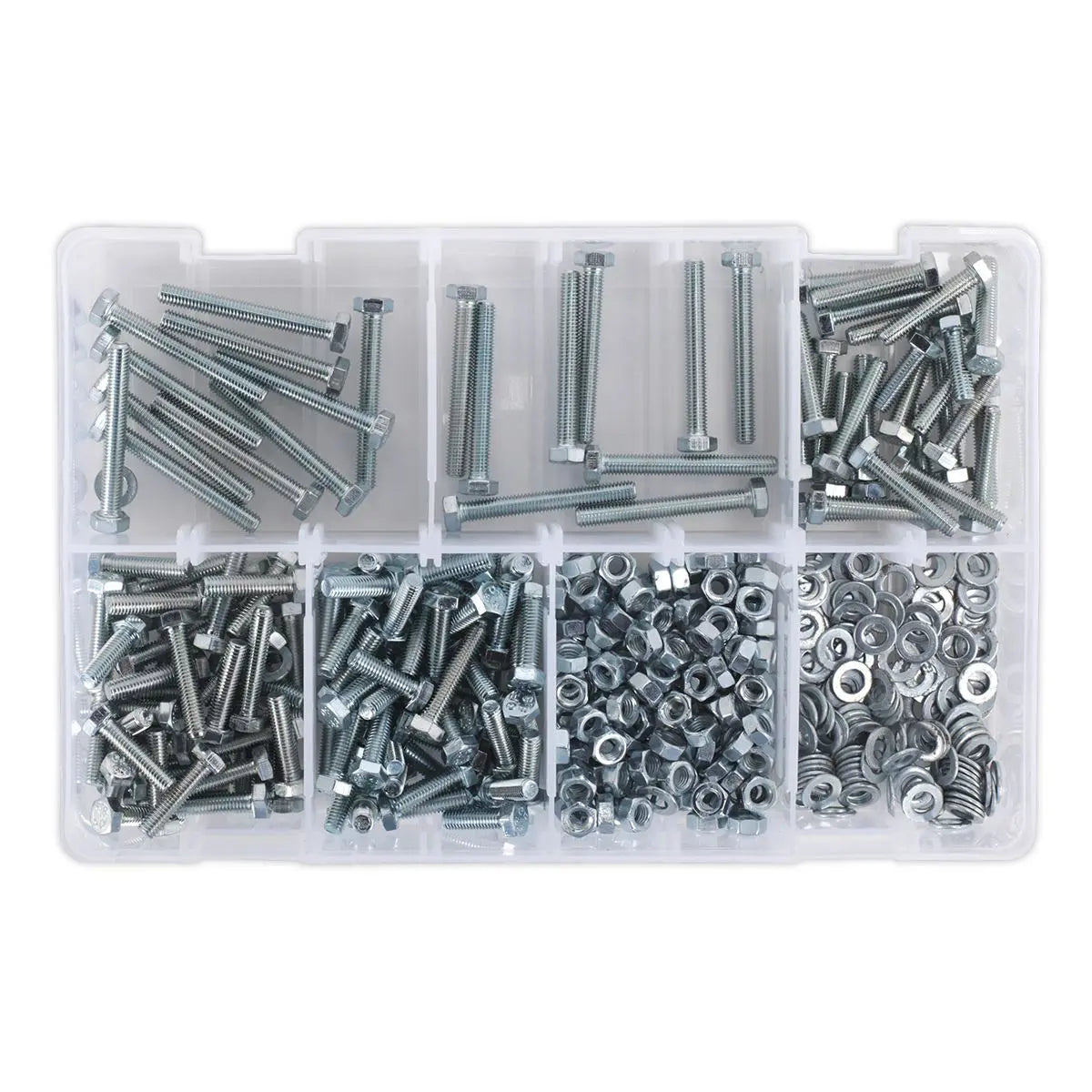 Sealey Setscrew, Nut & Washer Assortment 444pc High Tensile M5 Metric 