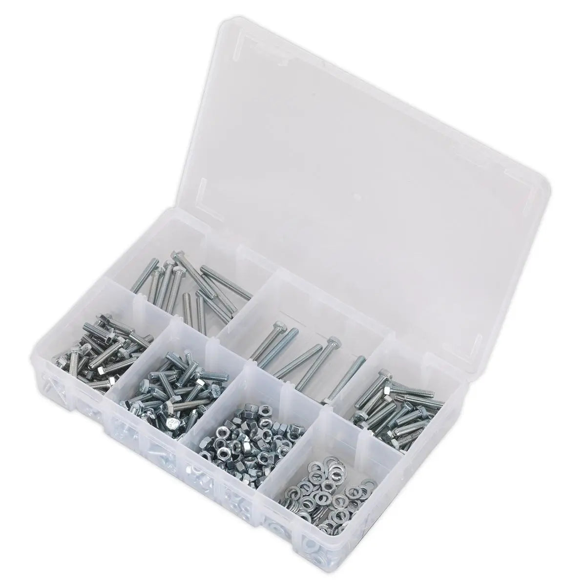 Sealey Setscrew, Nut & Washer Assortment 444pc High Tensile M5 Metric 