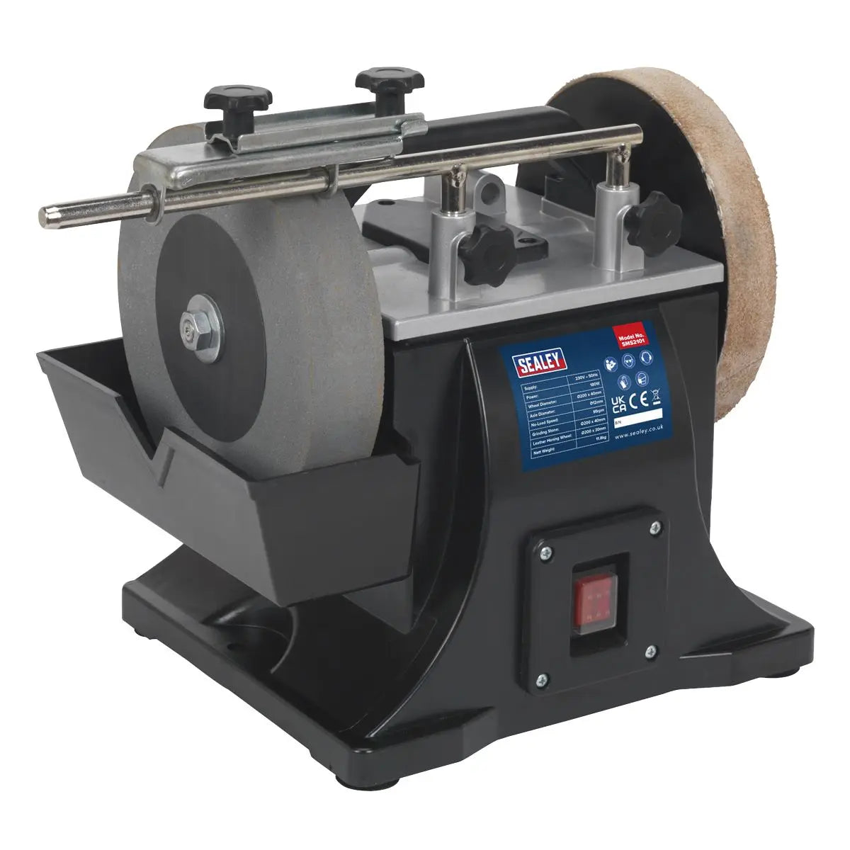 Sealey Sharpener Ø200mm with Honing Wheel 180W 