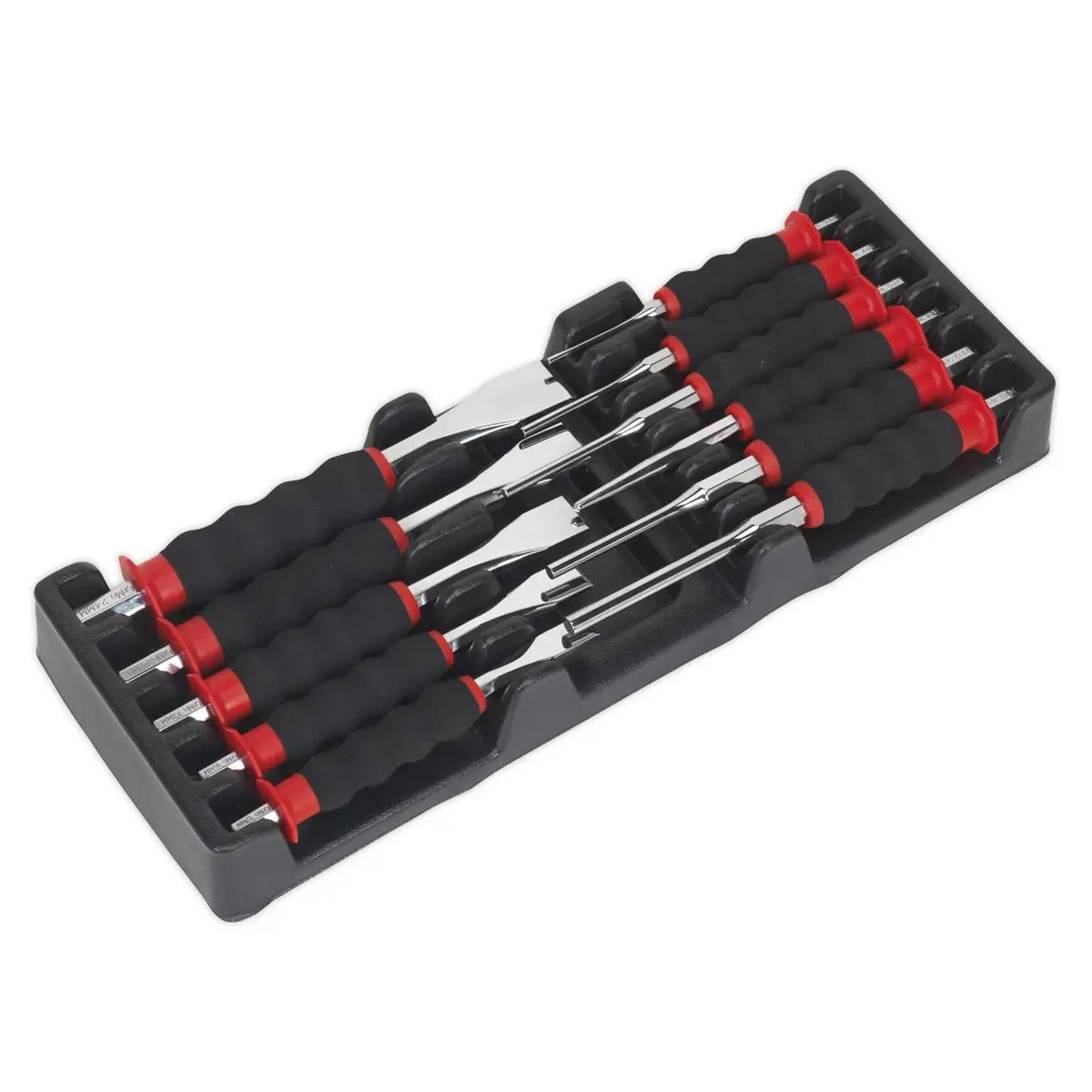 Sealey Sheathed Punch and Chisel Set 11 Piece Premier 3-8mm Punches 12-24mm Chisels 