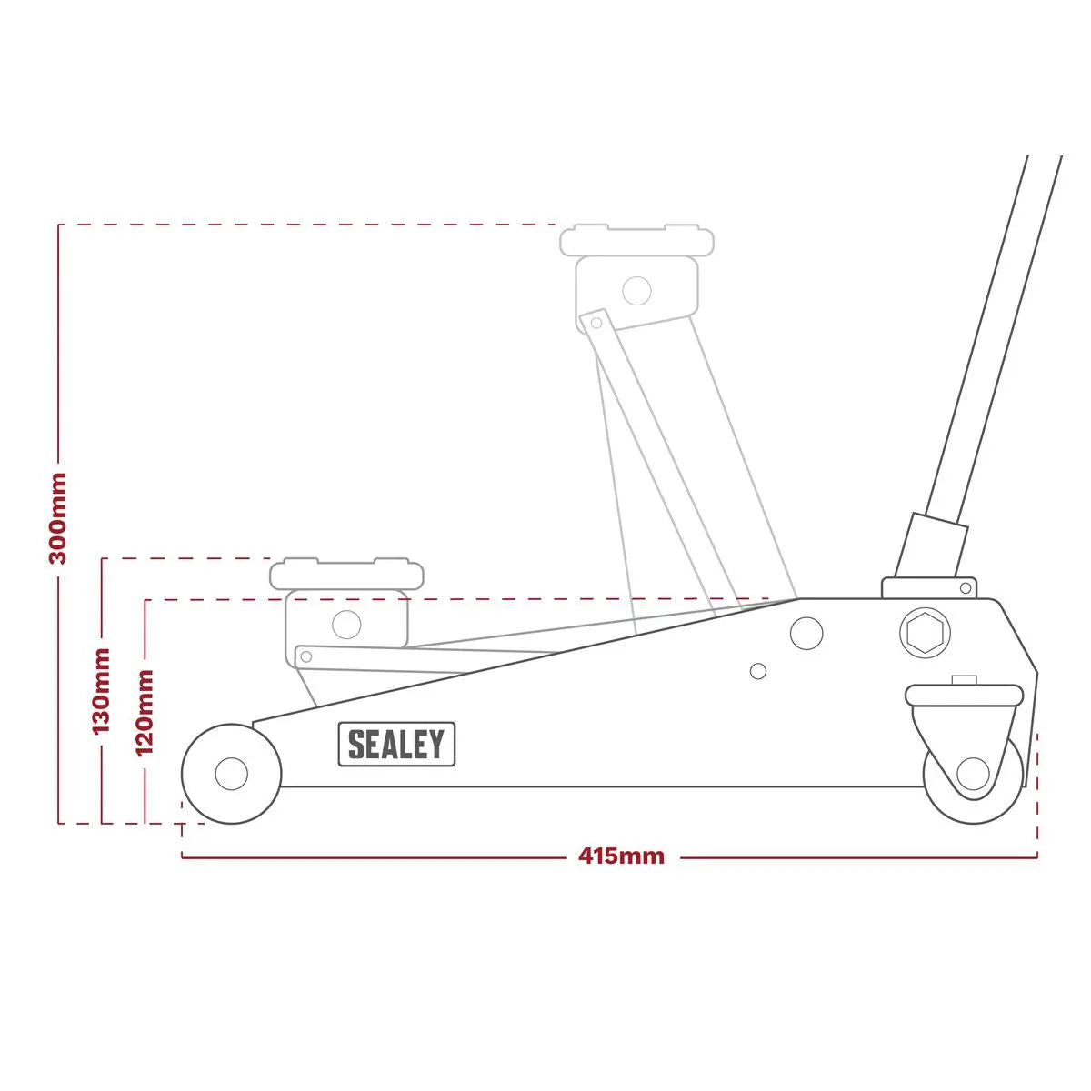 Sealey Short Chassis Trolley Jack 1.5 Tonne 