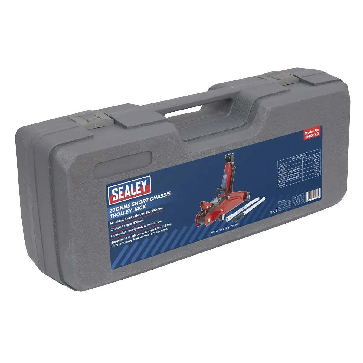 Sealey Short Chassis Trolley Jack with Storage Case 2 Tonne 