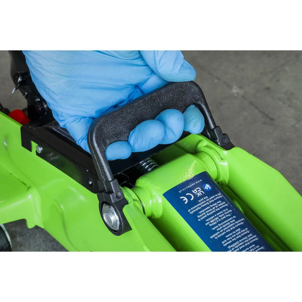 Sealey Short Chassis Trolley Jack with Storage Case 2 Tonne - Green 