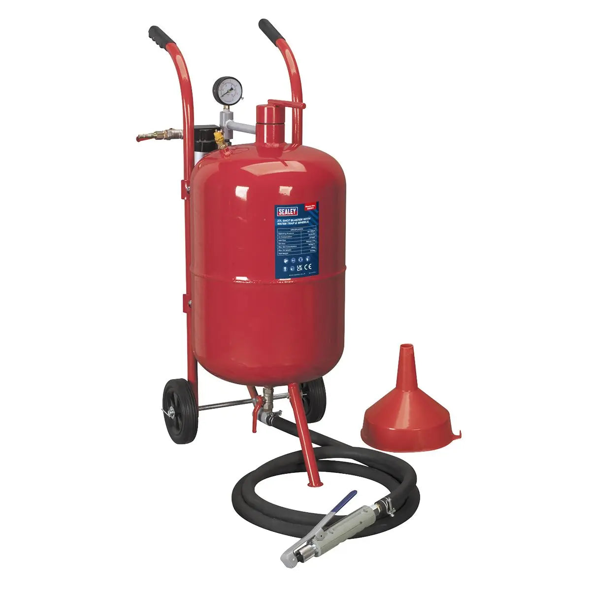 Sealey Shot Blaster with Water Trap & Wheels 37L 