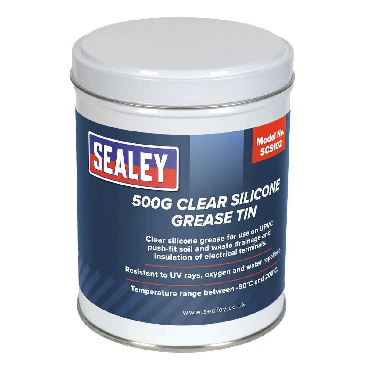 Sealey Silicone Clear Grease 500g Tin 