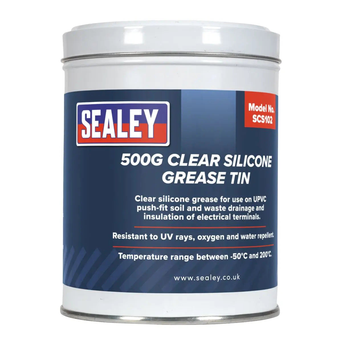Sealey Silicone Clear Grease 500g Tin 