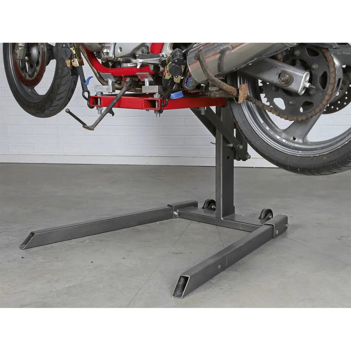 Sealey Single Post Hydraulic Portable Motorcycle Lift 450kg Capacity 