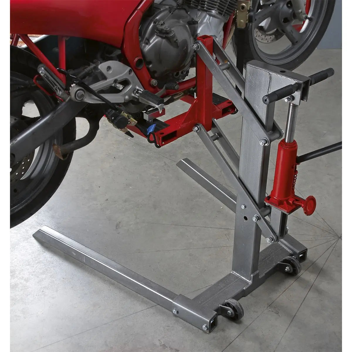 Sealey Single Post Hydraulic Portable Motorcycle Lift 450kg Capacity 
