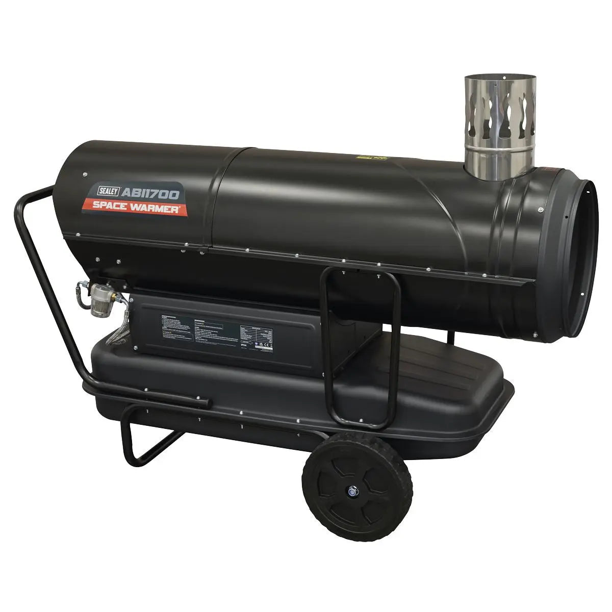 Sealey Space Warmer® Indirect Kerosene Diesel Heater with Wheels 170,000Btu/hr  White Rose Tools