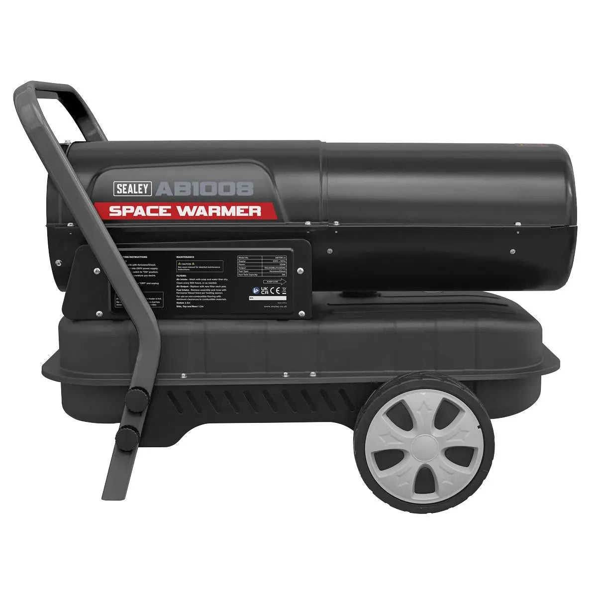 Sealey Space Warmer® Kerosene/Diesel Heater 100,000Btu/hr with Wheels 