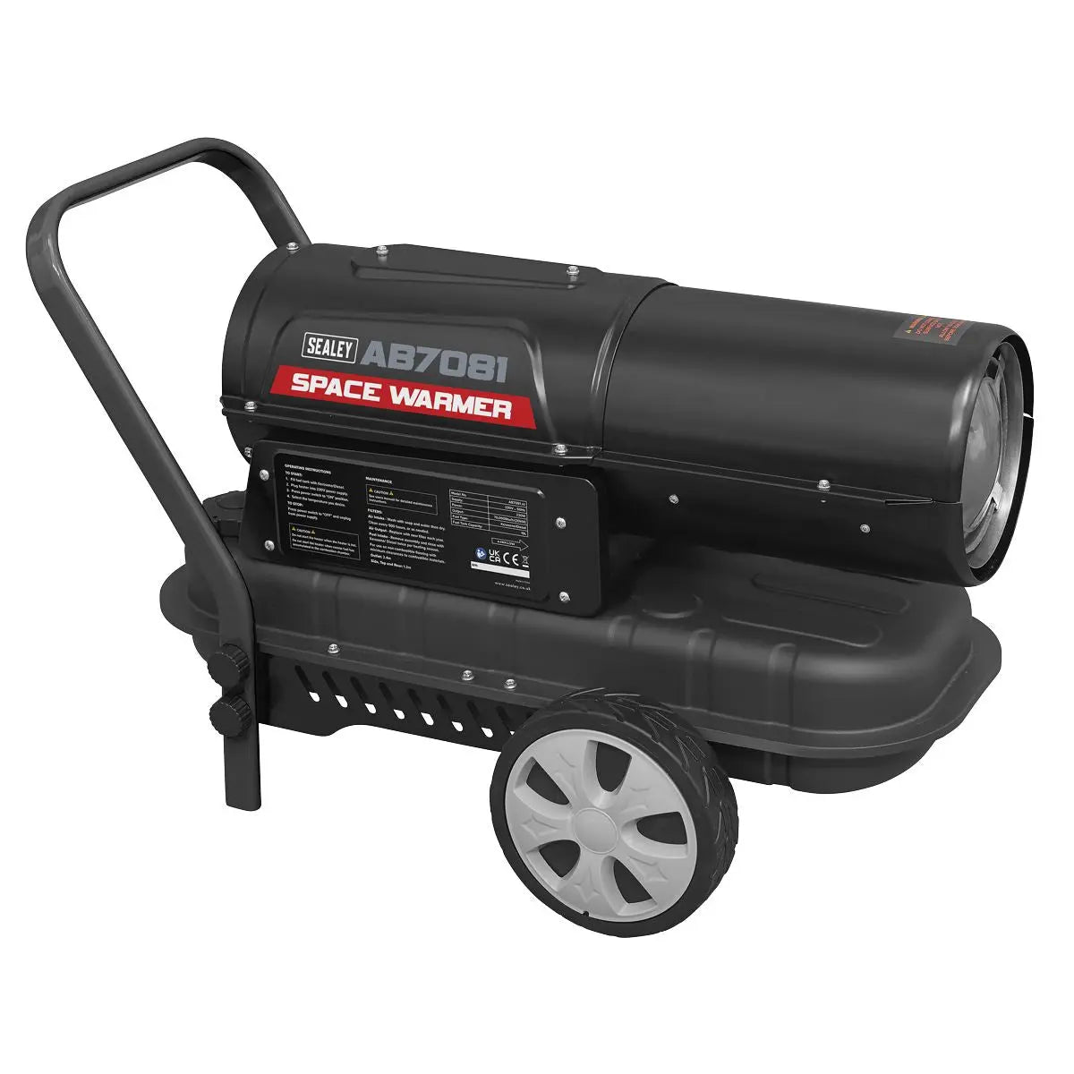 Sealey Space Warmer® Kerosene/Diesel Heater 70,000Btu/hr with Wheels 