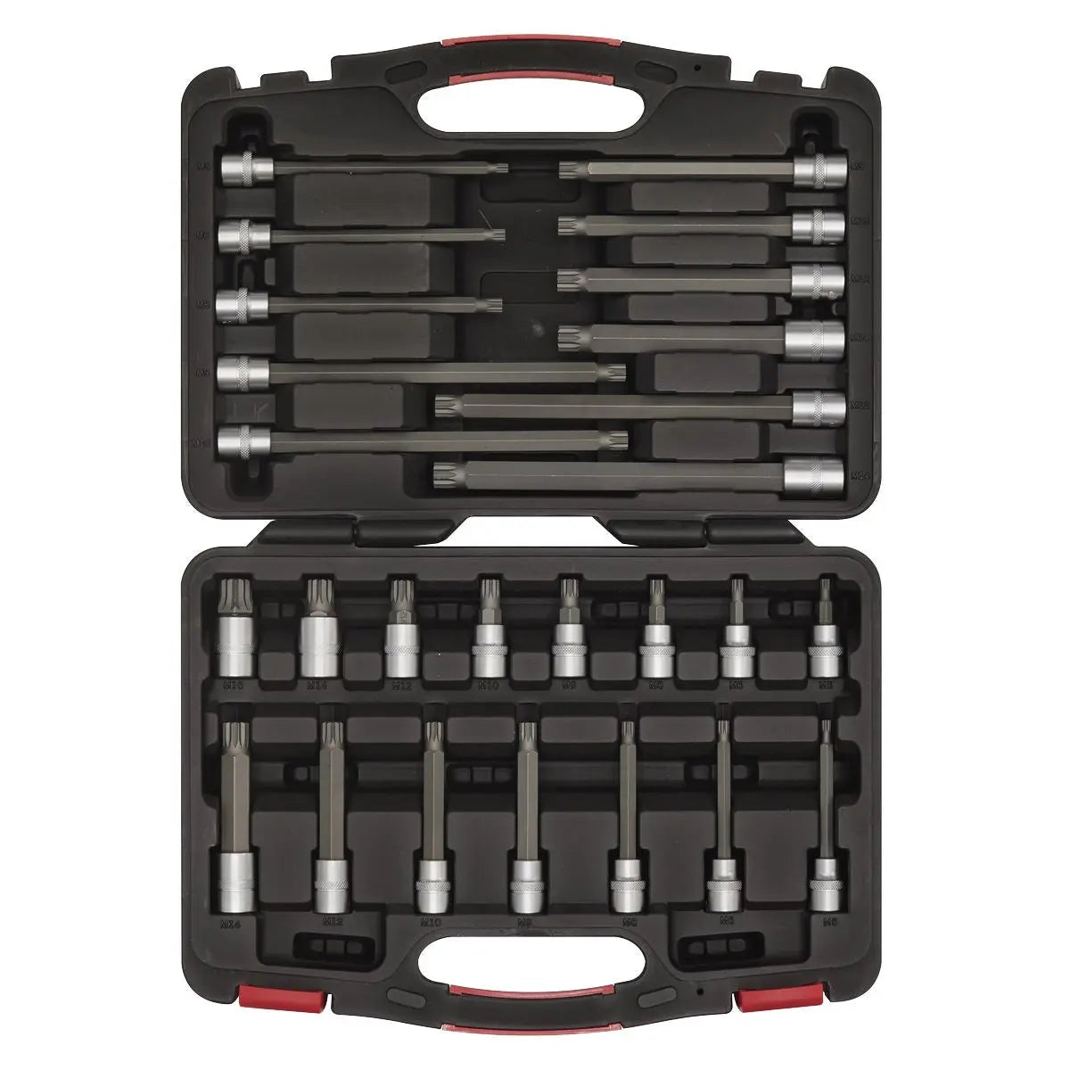 Sealey Spline Socket Bit Set 26 Piece 3/8" Drive M5-M16 Premier 