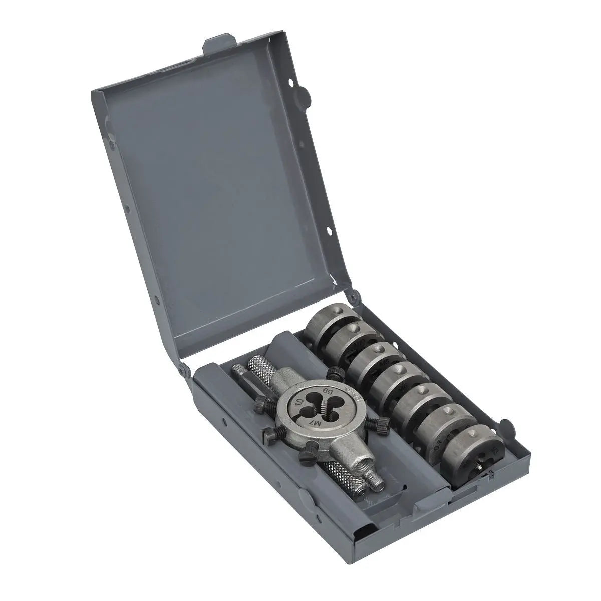 Sealey Split Die Set 9 Piece Metric M3-M12 with Steel Die Holder 