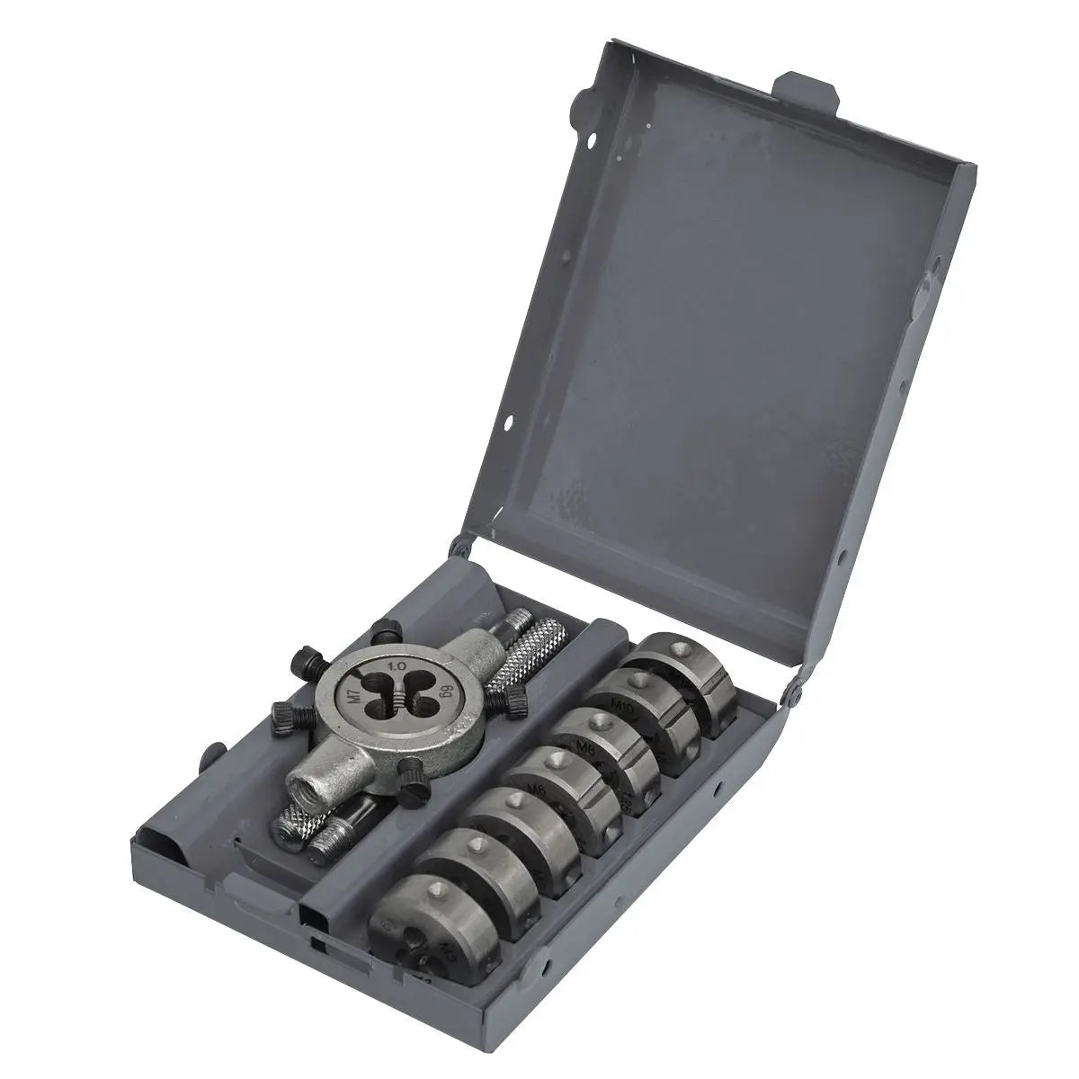 Sealey Split Die Set 9 Piece Metric M3-M12 with Steel Die Holder 