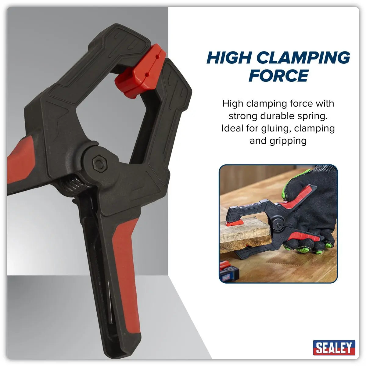 Sealey Spring Clamp Set 80mm 4pc  White Rose Tools