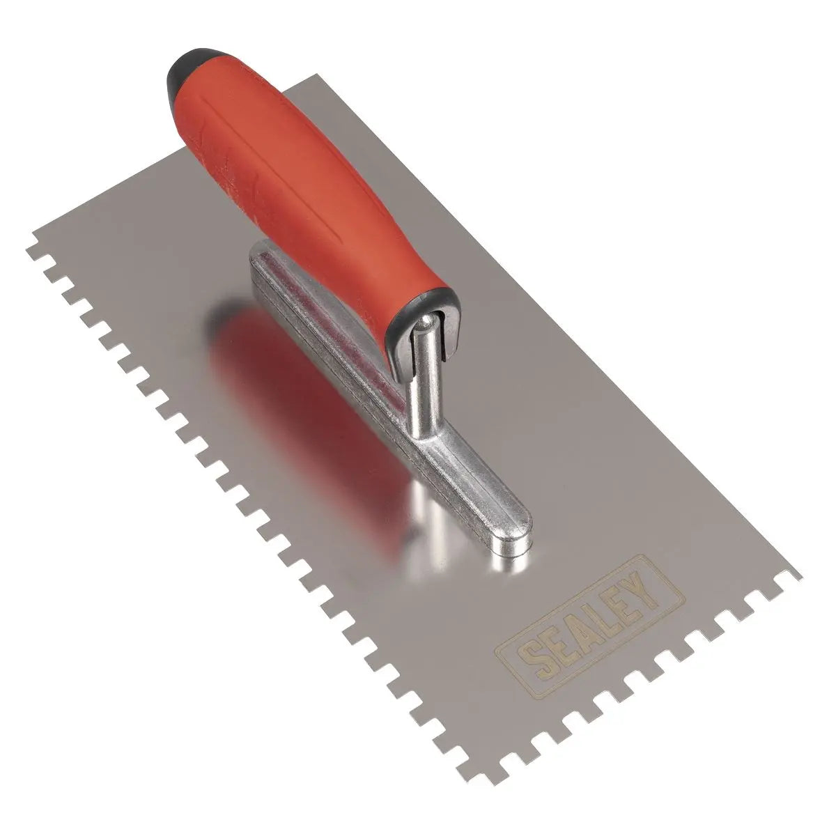 Sealey Stainless Steel 270mm Notched Trowel - Rubber Handle - 6mm  White Rose Tools