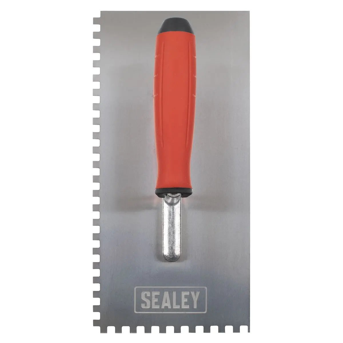Sealey Stainless Steel 270mm Notched Trowel - Rubber Handle - 6mm  White Rose Tools