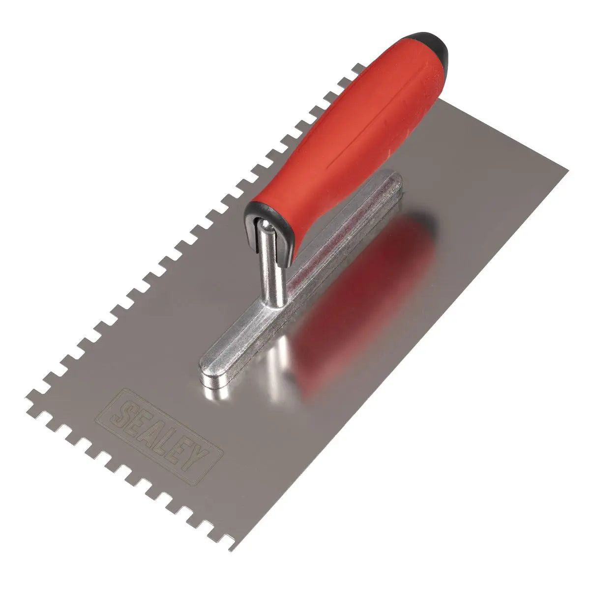 Sealey Stainless Steel 270mm Notched Trowel - Rubber Handle - 6mm  White Rose Tools