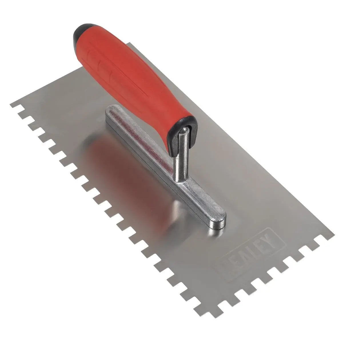 Sealey Stainless Steel 270mm Notched Trowel - Rubber Handle - 8mm  White Rose Tools