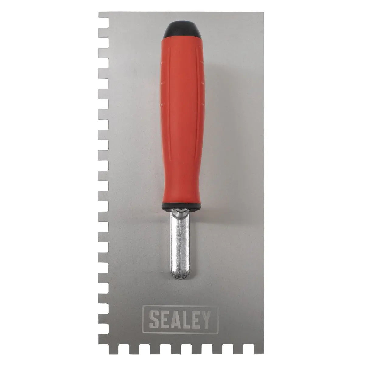 Sealey Stainless Steel 270mm Notched Trowel - Rubber Handle - 8mm  White Rose Tools