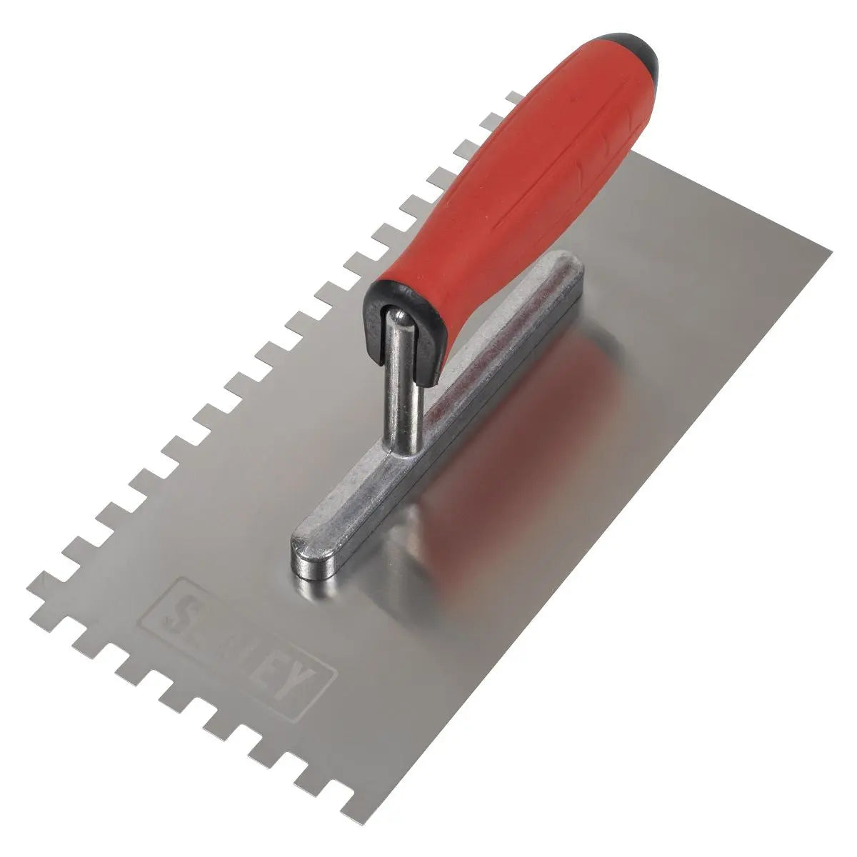 Sealey Stainless Steel 270mm Notched Trowel - Rubber Handle - 8mm  White Rose Tools