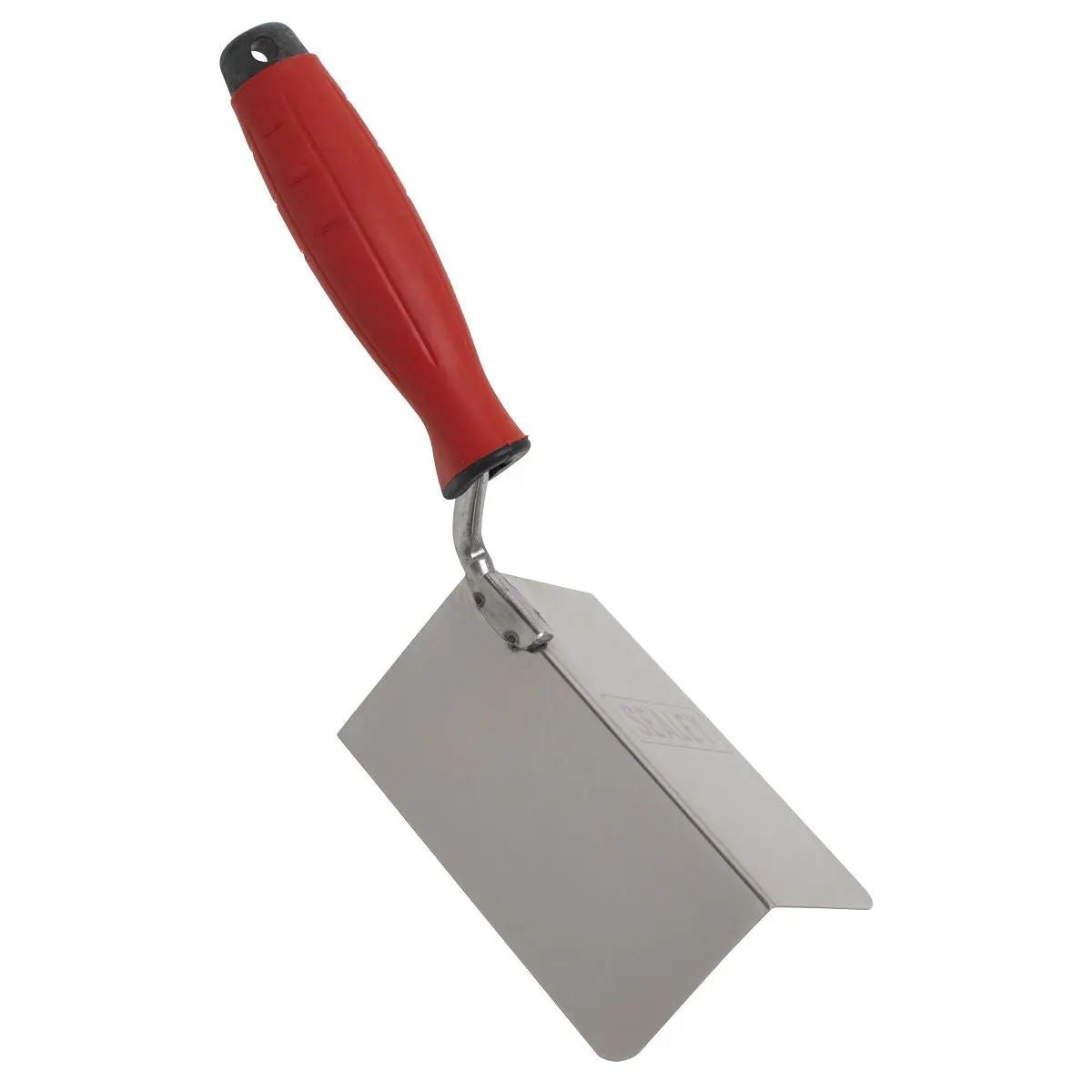 Sealey Stainless Steel External Corner Trowel - Rubber Handle - 120 x 60mm  White Rose Tools