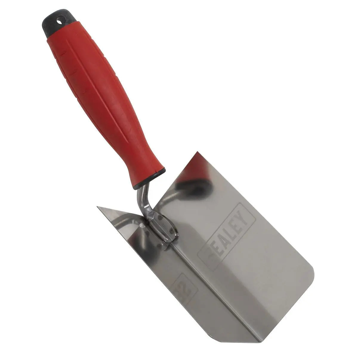 Sealey Stainless Steel Internal Corner Trowel - Rubber Handle - 120 x 60mm  White Rose Tools