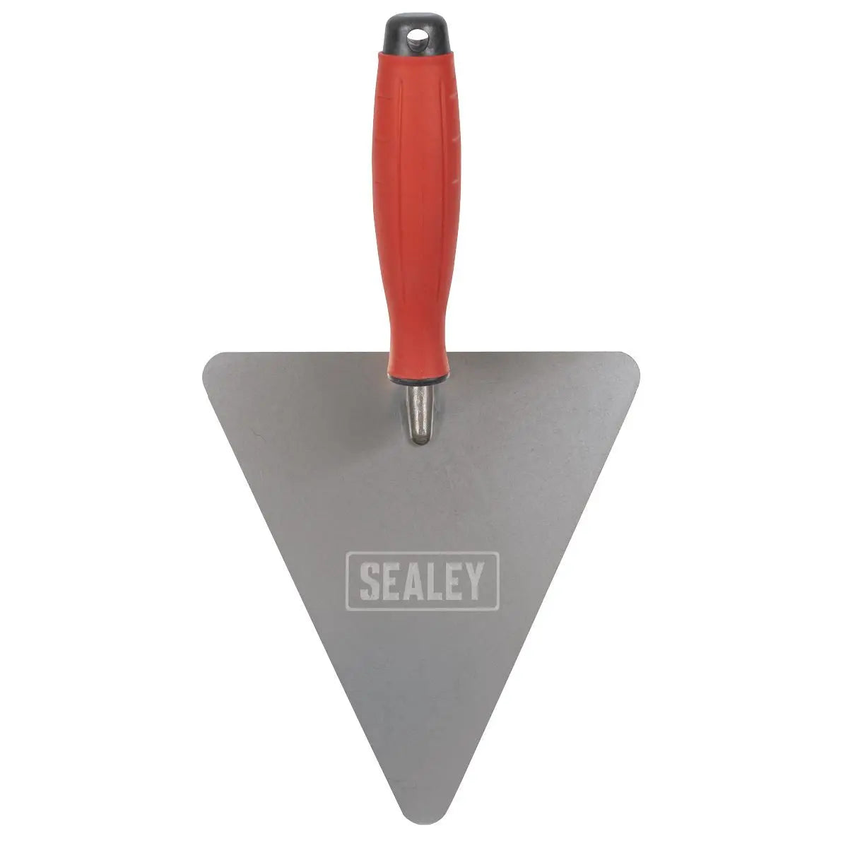 Sealey Stainless Steel Triangular Brick Trowel - Rubber Handle 180mm  White Rose Tools