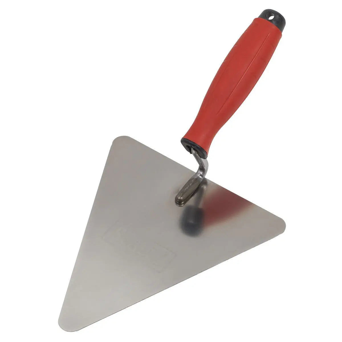 Sealey Stainless Steel Triangular Brick Trowel - Rubber Handle 180mm  White Rose Tools