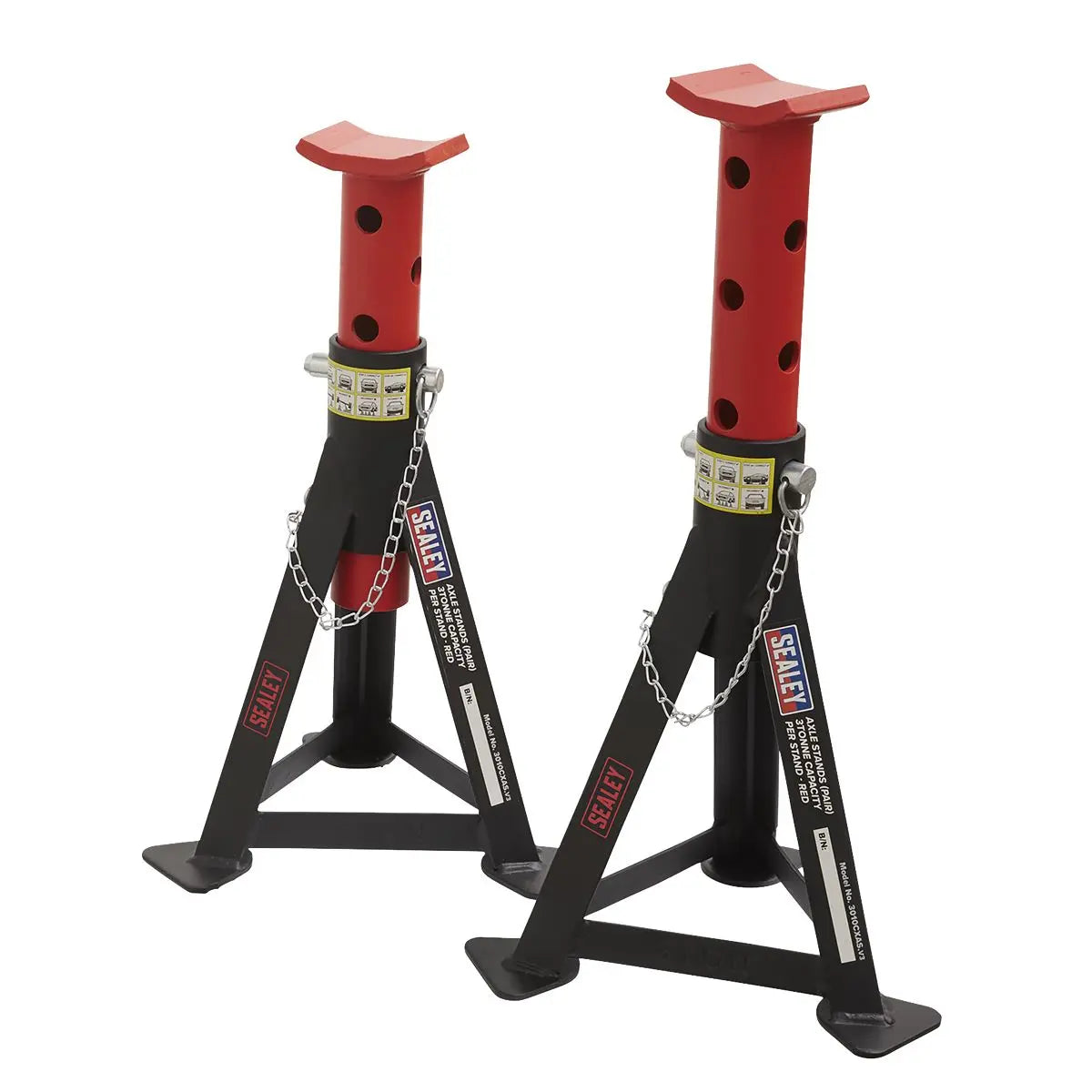 Sealey Standard Chassis Trolley Jack 3 Tonne with Axle Stands (Pair) 3 Tonne Capacity per Stand 