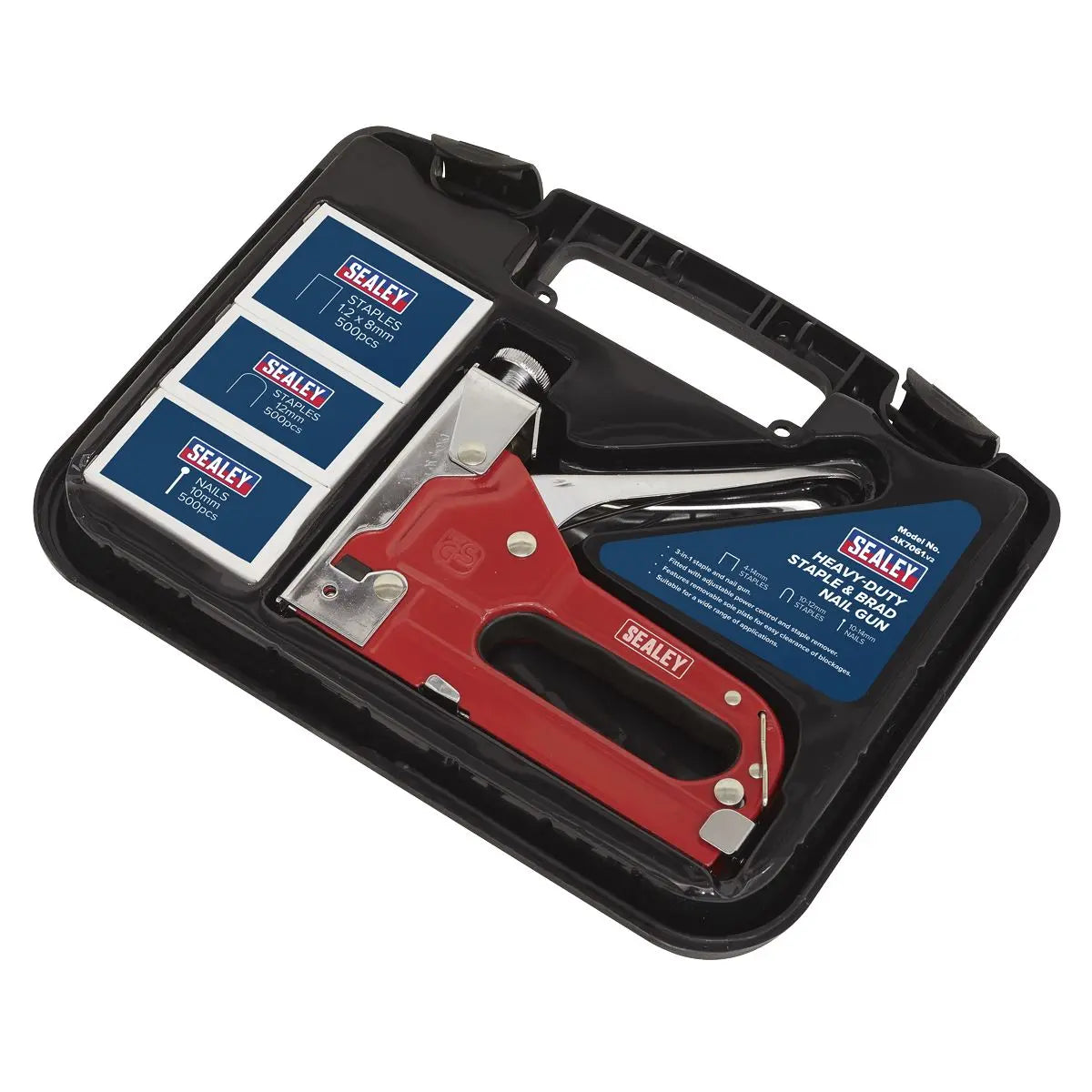 Sealey Staple & Brad Nail Gun Heavy-Duty 4-14mm 