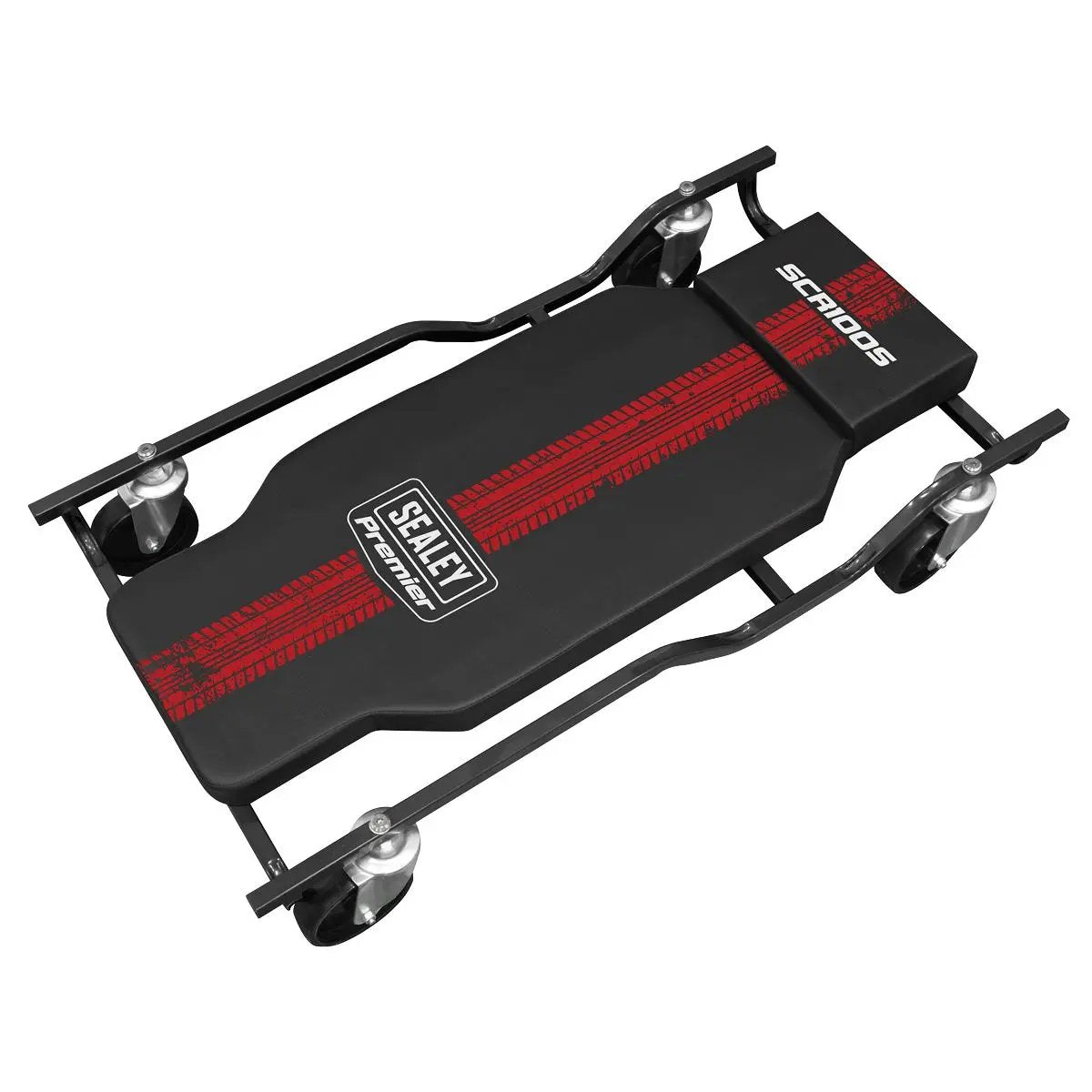 Sealey Steel Creeper with 4 Rough Ground Wheels  White Rose Tools