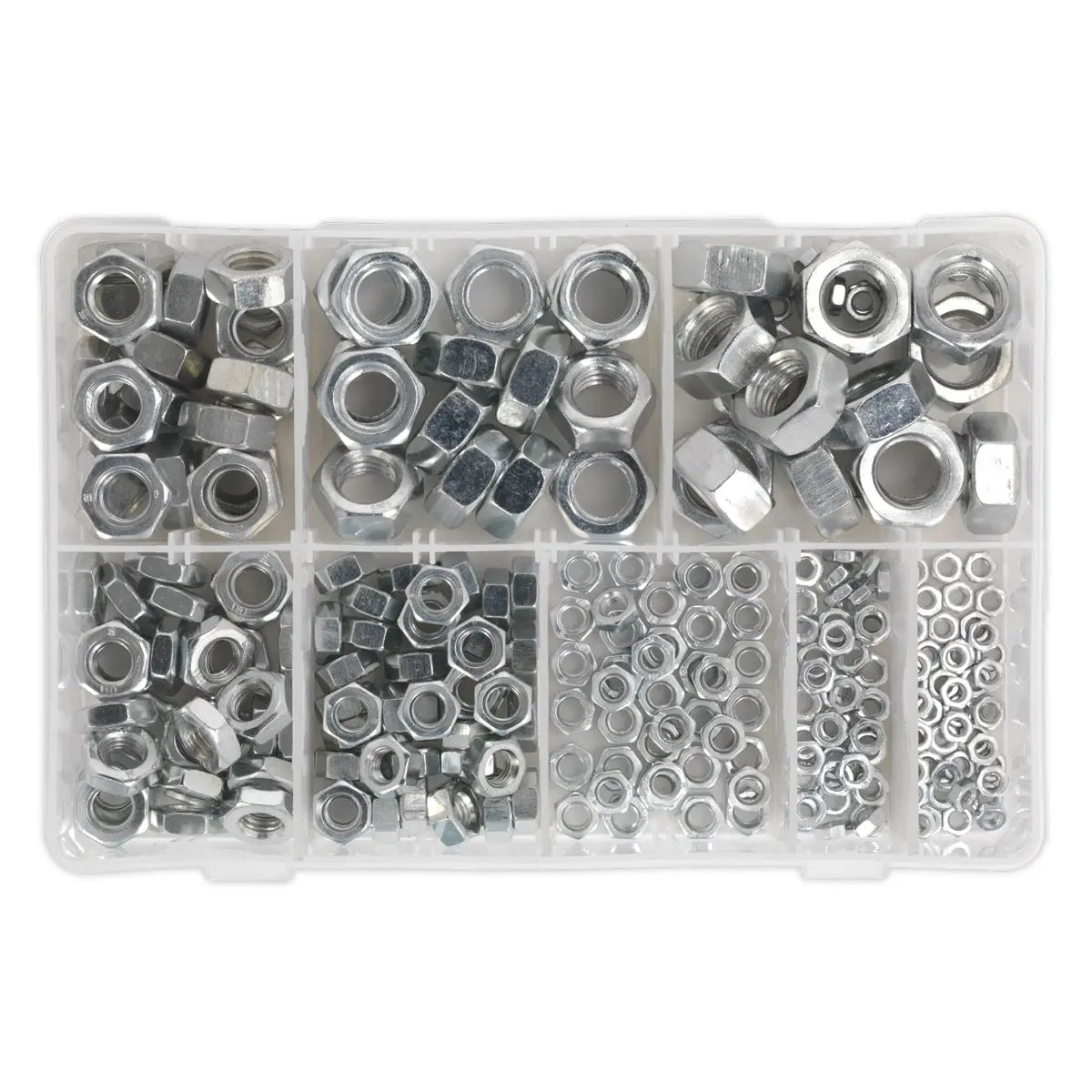 Sealey Steel Nut Assortment 255pc M4-M16 Metric 