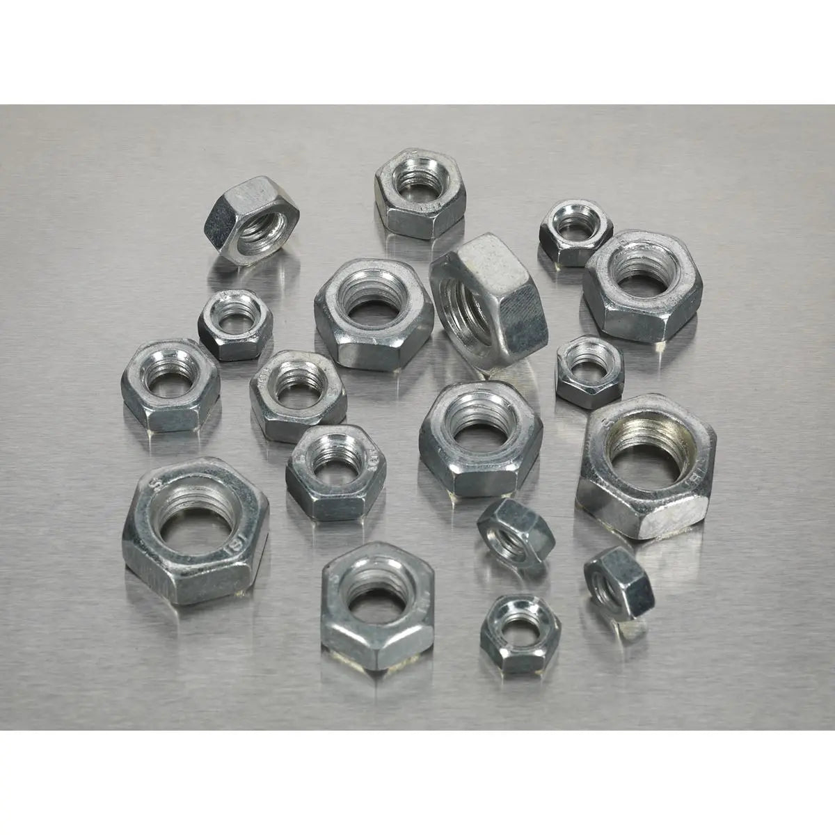 Sealey Steel Nut Assortment 320pc 1/4"-1/2"UNC  White Rose Tools